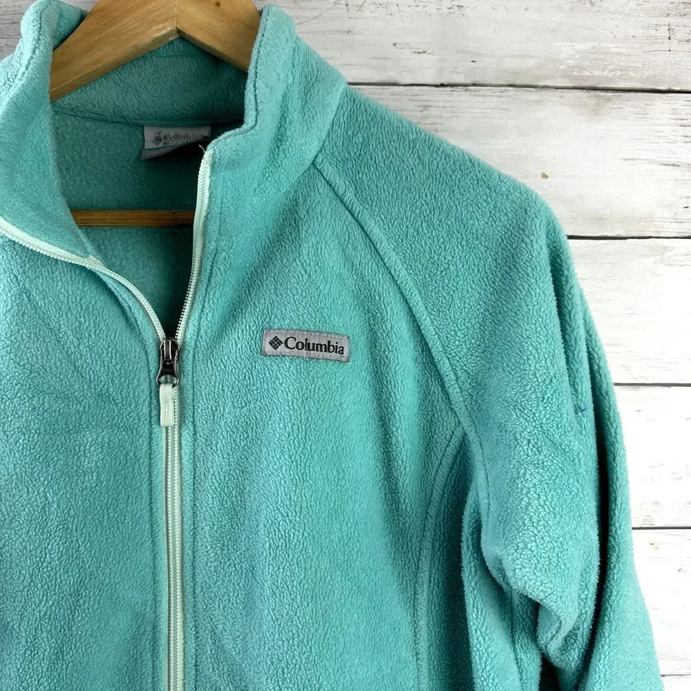 Columbia Full Zip Fleece Girls Size XL (18-20)‎ Teal green Jacket Zip Pockets